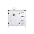 Elegant Decor 36 Inch Bathroom Vanity In White VF90236WH